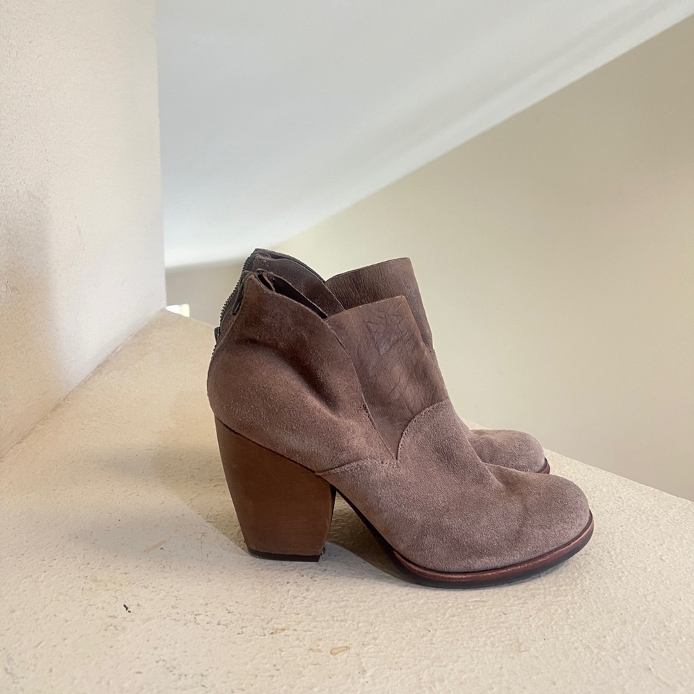 Kork-Ease Castaneda “Castle Suede” Brown Leather Bootie boots chunky size 8 - Picture 5 of 12